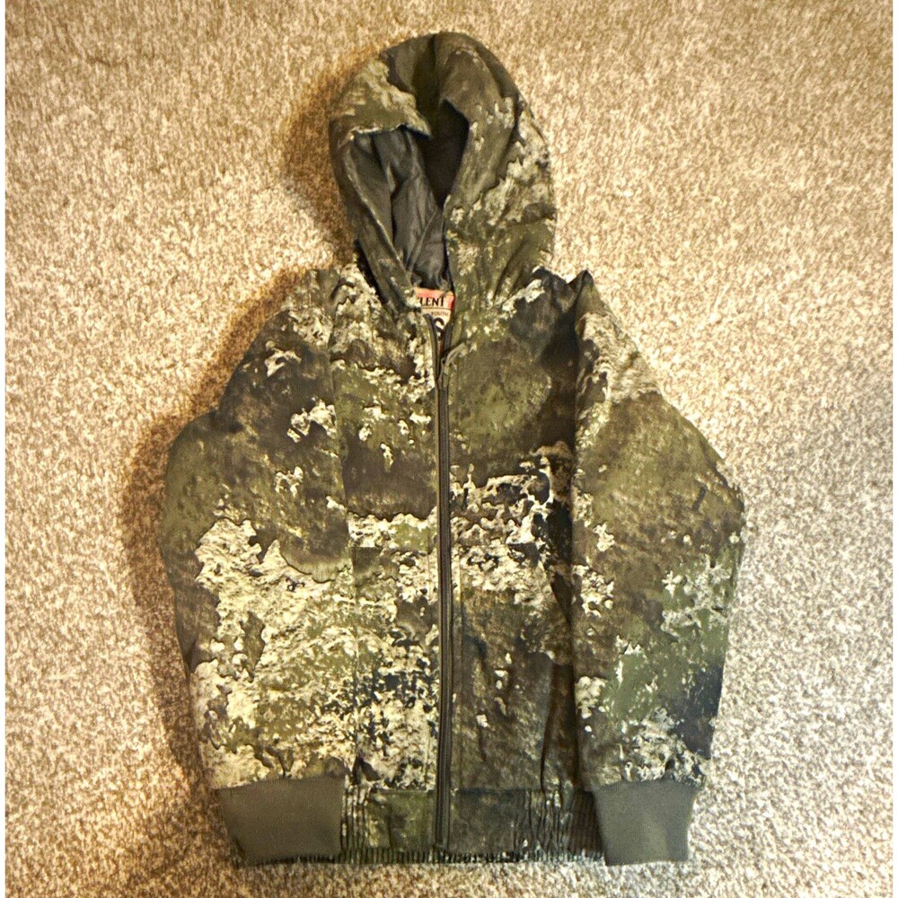 RedHead Silent-Hide Boys S Hooded Insulated Full Zip Camo Jacket Pockets